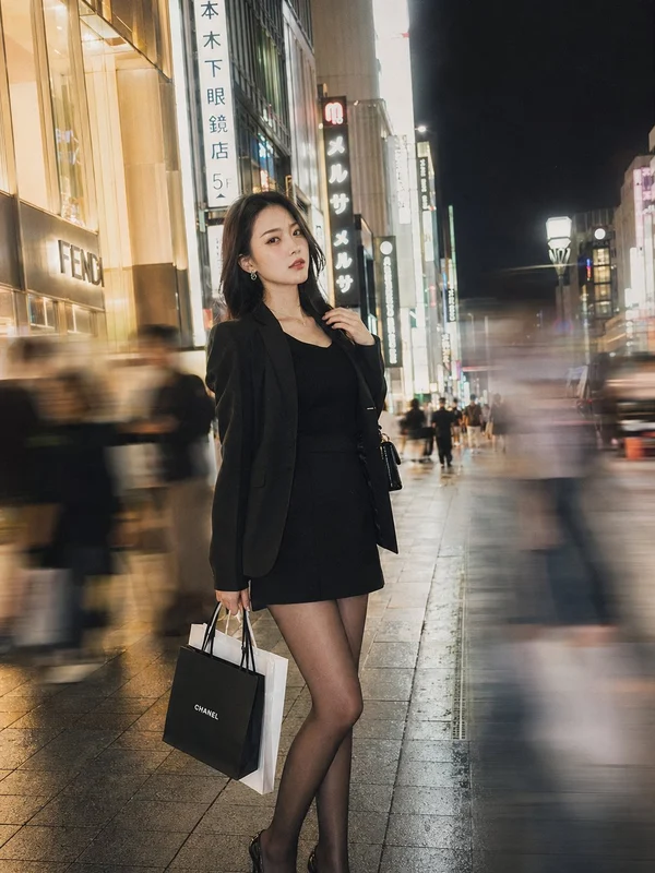 Night street portrait